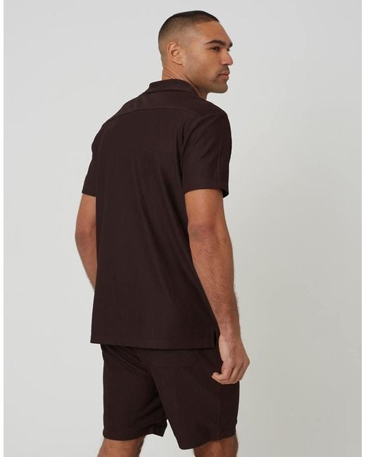 Brave Soul Brown Revere Collar Shirt for men