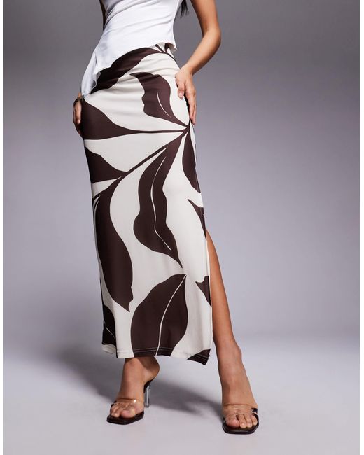 Forever New Gray Mesh Slit Side Maxi Skirt Co-Ord