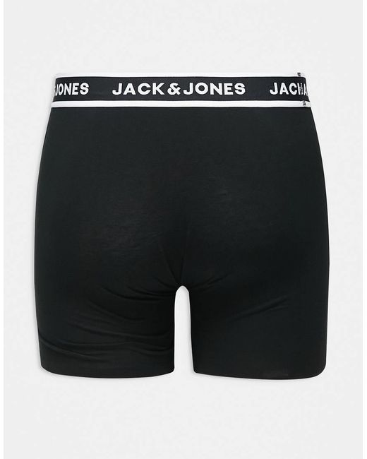 Jack & Jones Black 3 Pack Long Trunks for men