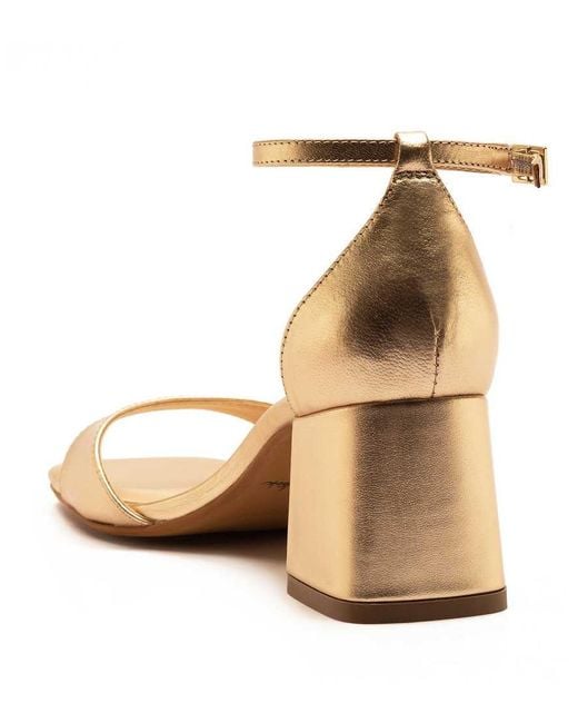 OFF THE HOOK Natural 'Knightsbridge' Low Block Heeled Leather Sandals