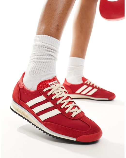 Sl 72 og - sneakers rosse e crema di Adidas Originals in Red