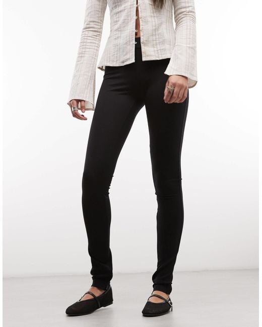 Monki Black Pull On Tailored Pants With Cotton Waistband Detail
