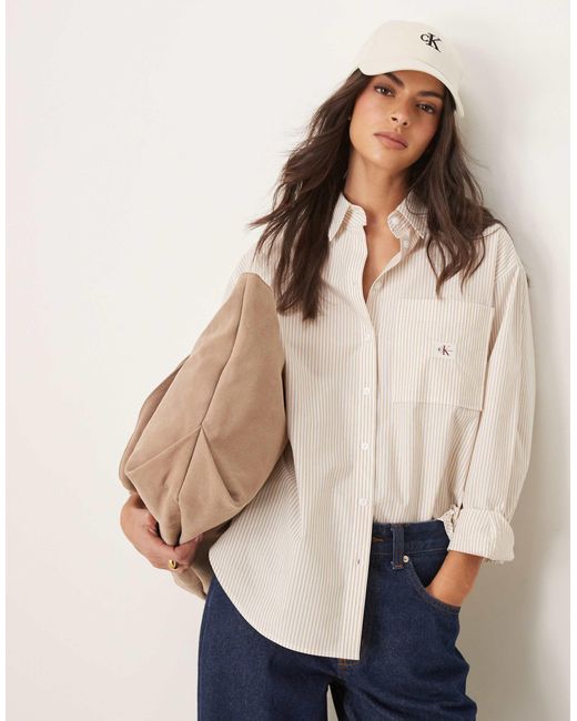 Calvin Klein Natural – locker geschnittenes hemd