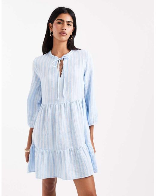 Vero Moda Blue Smock Mini Dress