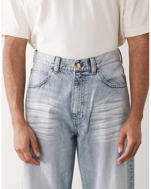Vaqueros Azules De Corte Holgado Suelto Con Lavado Claro De Cheap Monday de hombre de color Gray
