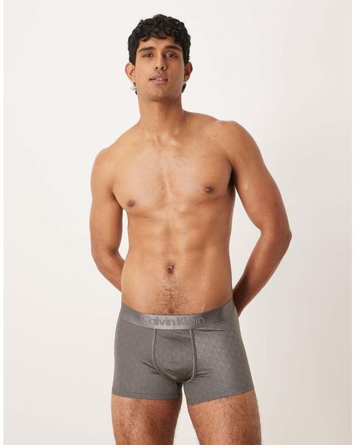 Calvin Klein Gray Brushed Micro Trunk for men