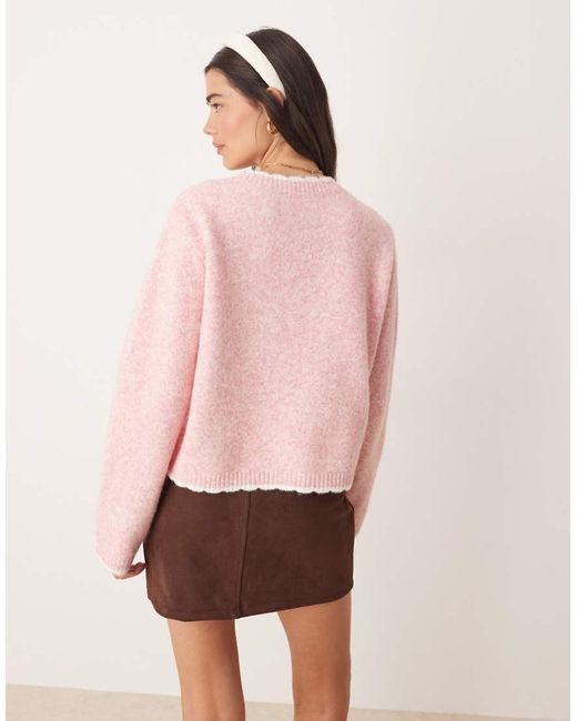 Miss Selfridge Pink Diamond Floral Embroidered Knit Jumper