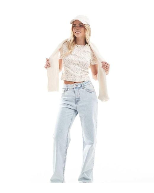 Vaqueros De Pernera Recta Con Y Bolsillo En Forma De Corazón De Miss Selfridge de color Blue