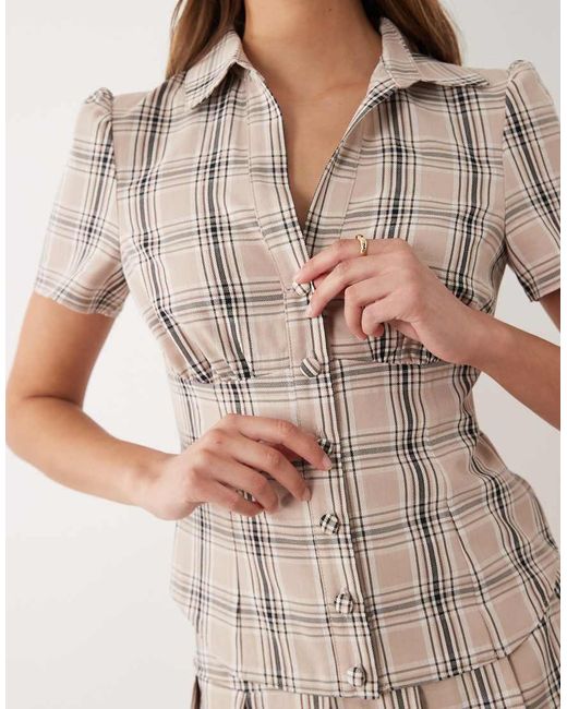 Miss Selfridge Brown Tailored Shirt Co-Ord