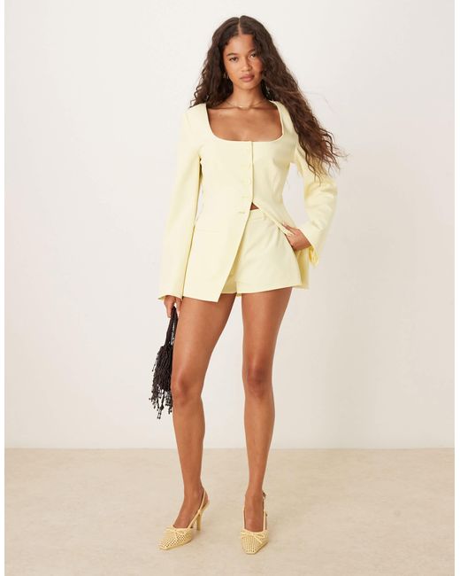 ASOS Natural Tailored Micro Shorts