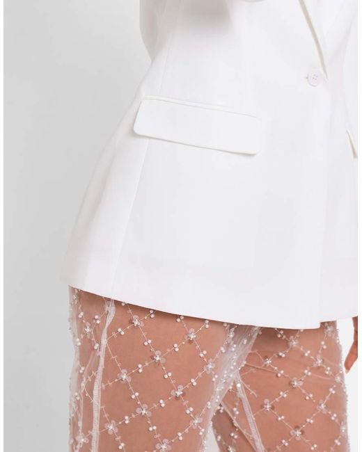 Public Desire White Bridal Sheer Embellished Flared Trousers