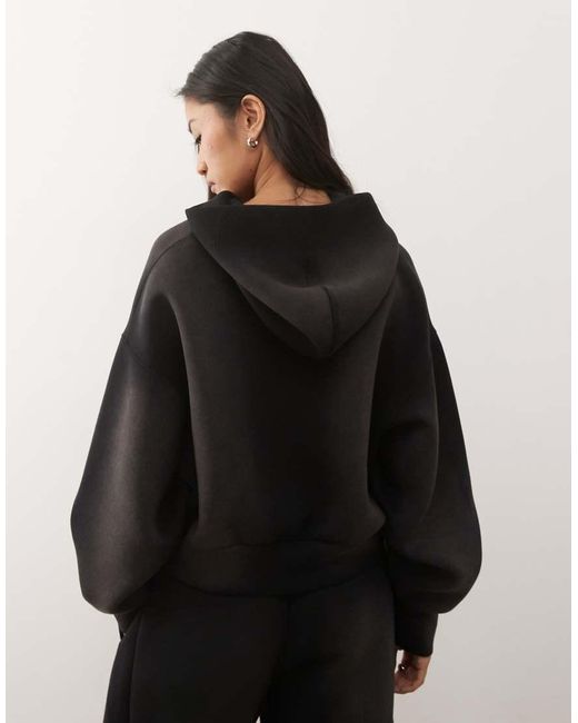 Felpa Con Cappuccio Oversize Squadrata di Weekday in Black