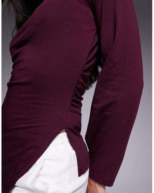ASOS Purple Cinched Side Asymmetric Tee
