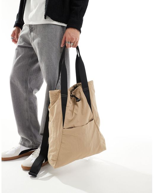 ASOS Black Soft Backpack And Tote Bag for men