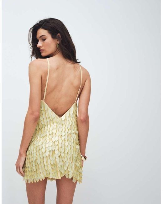 ASOS Yellow Embellished Mini Dress