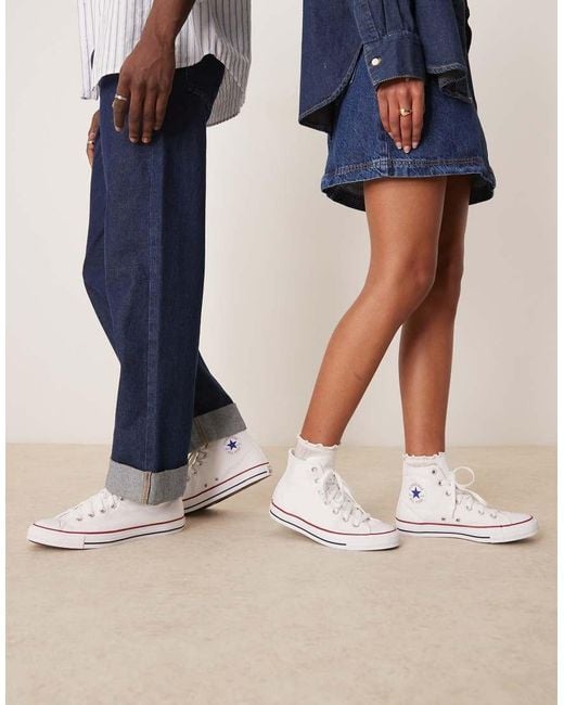Converse White Chuck Taylor All Star Hi Wide Fit Trainers
