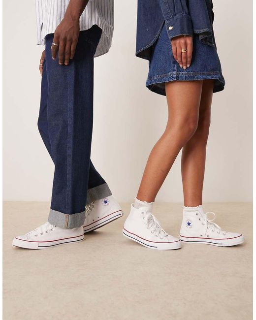 Converse White Chuck Taylor All Star Hi Wide Fit Trainers