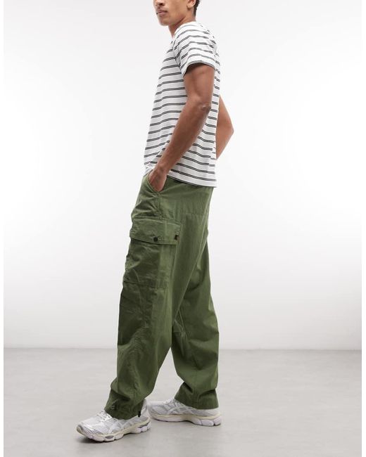 Alpha Industries Natural Cargo Trousers With Adjustable Leg toggles for men