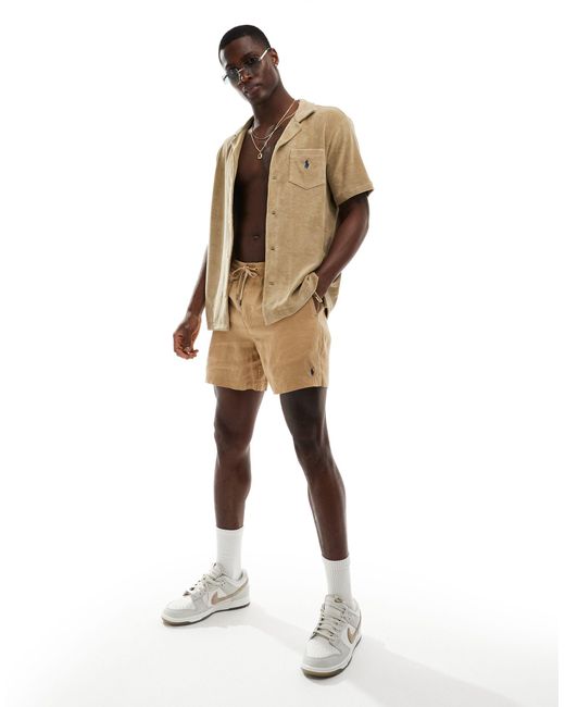 Polo Ralph Lauren – leichtes hemd aus frottee-baumwolle in Natural für Herren