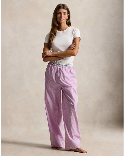Polo Ralph Lauren Purple Separate Sleep Pant With Elastic Logo