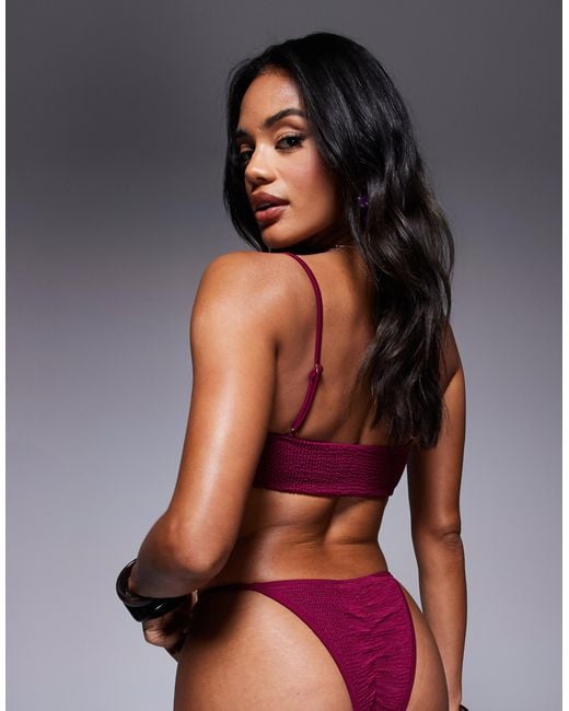 Moda Minx Purple Bralet Scrunch Bikini Top