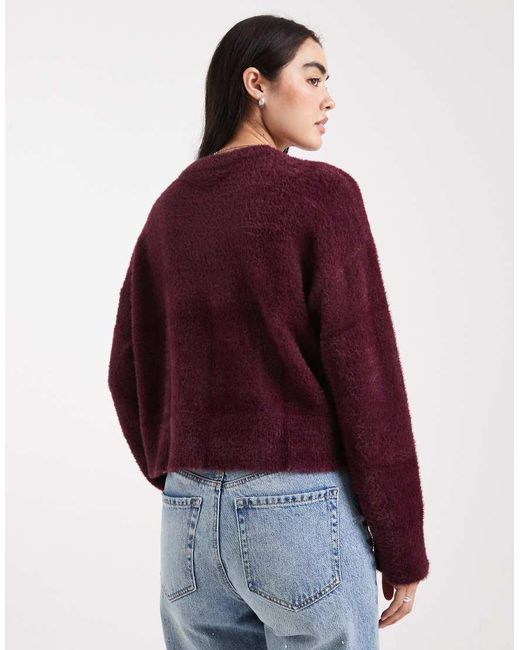 Jersey Extragrande De Punto Desflecado De -Morado Miss Selfridge de color Red