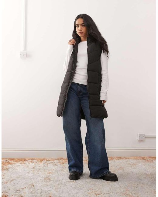 Noisy May Blue Longline Padded Gilet