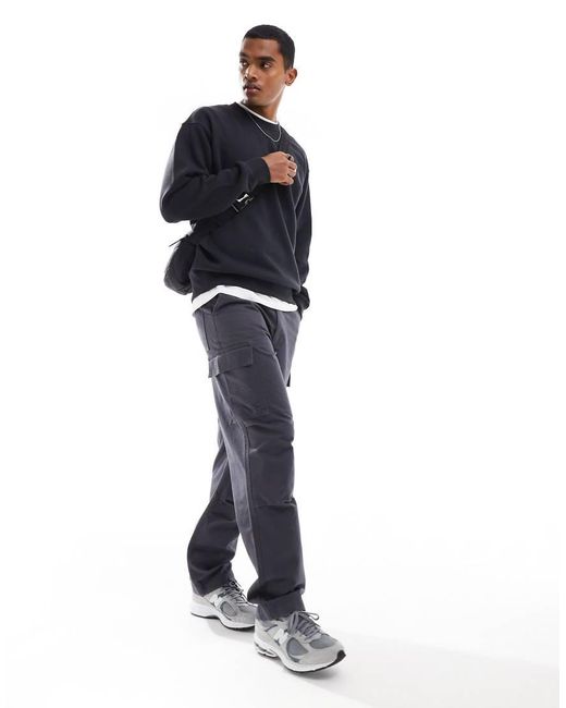 New Balance Blue Small Logo Brushed Sweatshirt for men