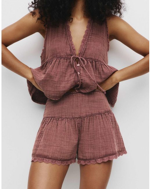 Pull&Bear Red – rustic – skort