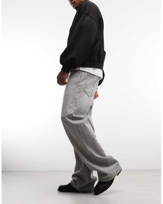 AllSaints Gray Lenny Straight Leg Denim Jean for men