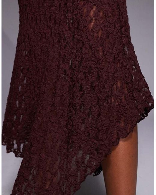ASOS Purple Lace Sleeveless Column Midi Dress