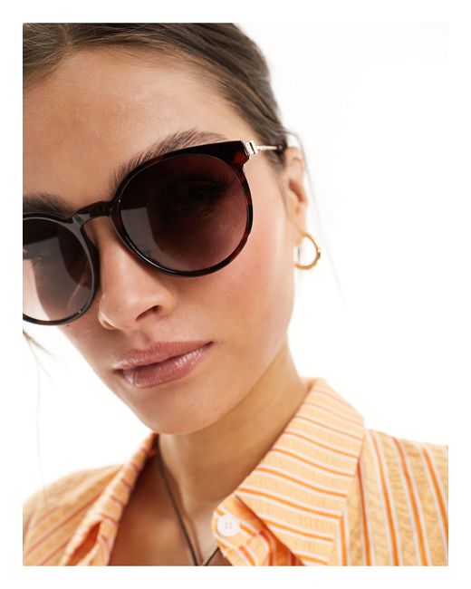 New Look Brown Round Sunglasses
