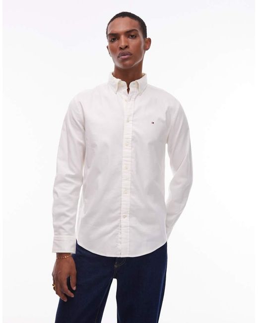 Camisa Blanca De Franela De Tommy Hilfiger de hombre de color White