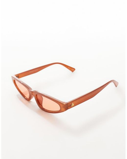 Gafas Canela Estilo Ojos De Gato Con Montura Estrecha Horizon De Aire de color Brown