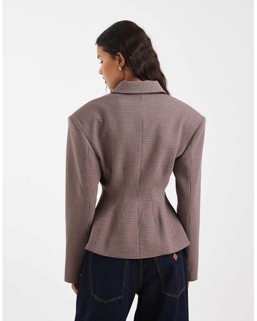 ASOS Brown Zip Up Cinch Tailored Jacket