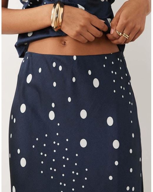 Wednesday's Girl Blue Midaxi Satin Skirt