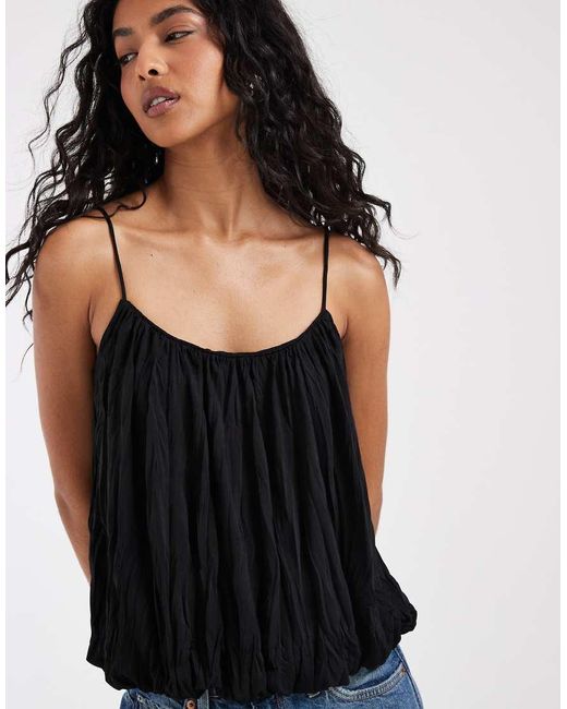ASOS Blue Strappy Bubble Hem Top