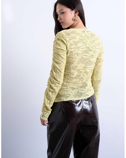 TOPSHOP Asymmetrische Kanten Top in het Yellow