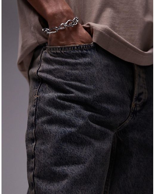 Topman Gray Taper Jeans for men
