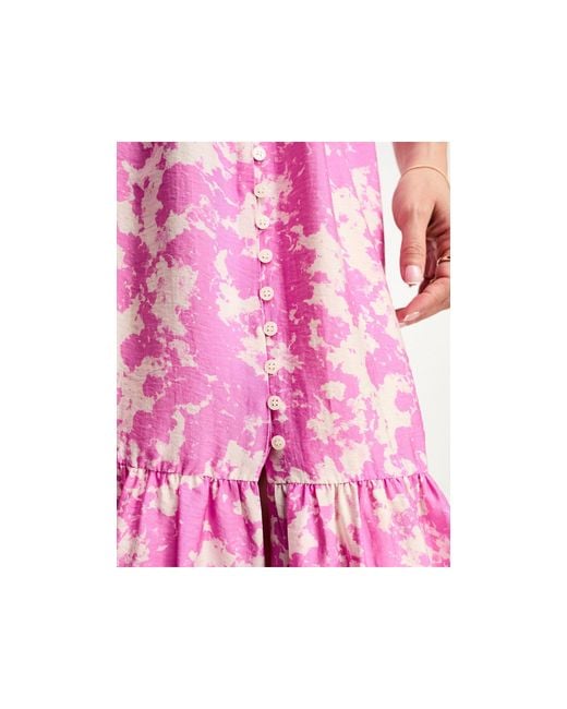 & Other Stories Volumineuze Maxi-jurk Met Stroken in het Pink