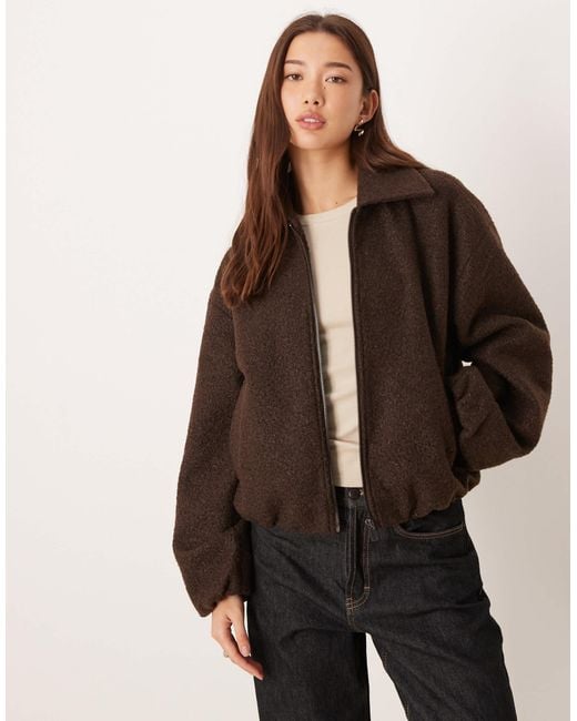 Vila Brown Smart Brushed Bomber Jacket