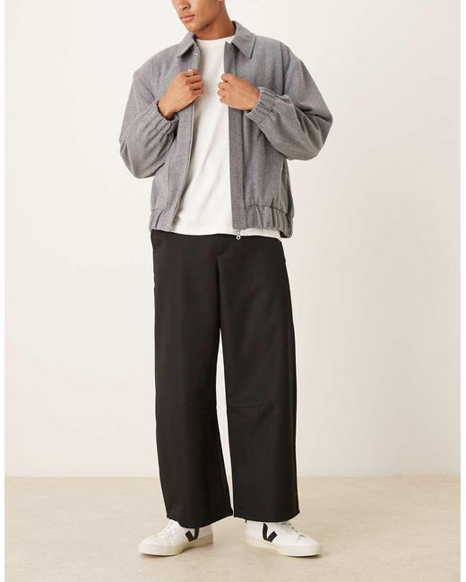 Pantalones Negros De Corte Barrel De ASOS de hombre de color Gray