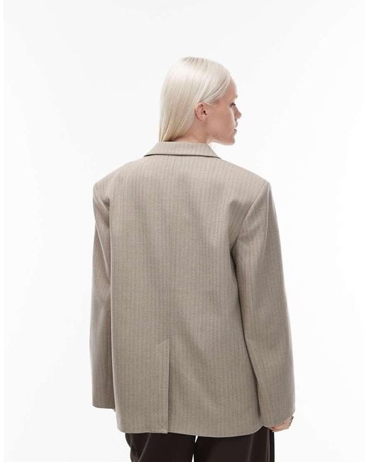 ASOS Natural Tailored High Break Point Oversized Jacket