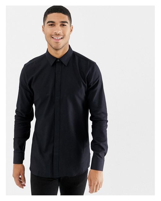 Camisa negra brillante HUGO de hombre de color Negro | Lyst