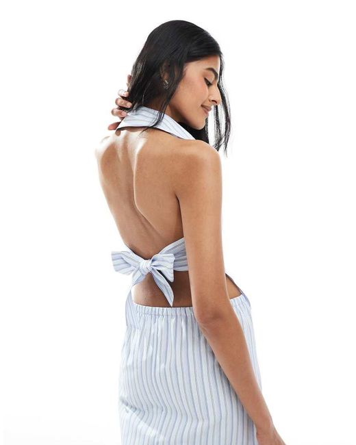 Camisa A Sin Mangas Con Cuello Halter Anudado Al Cuello De (Parte De Un Conjunto) ASOS de color White