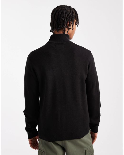 Threadbare Black Zip Through Cardigan for men