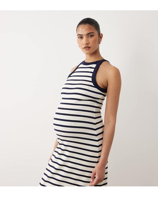 ASOS Blue Asos Design Maternity Ribbed Tank Midi Dress