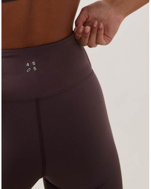 4505 Brown Active Side Stripe High Waist 5" legging Short
