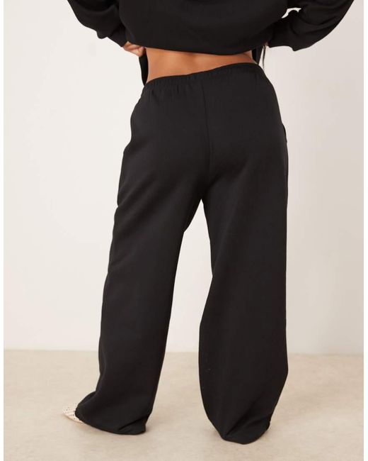 Joggers Negros De Pernera Ancha Con Interior Afelpado De Asos Design Curve ASOS de color Black