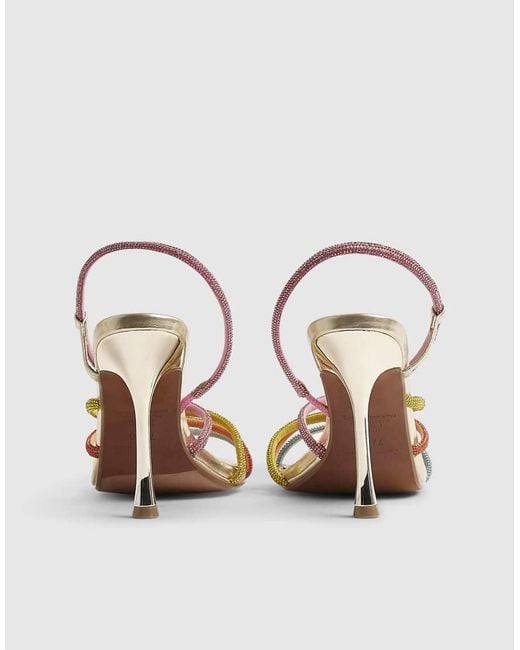 River Island Blue Diamante Strappy Heeled Sandals